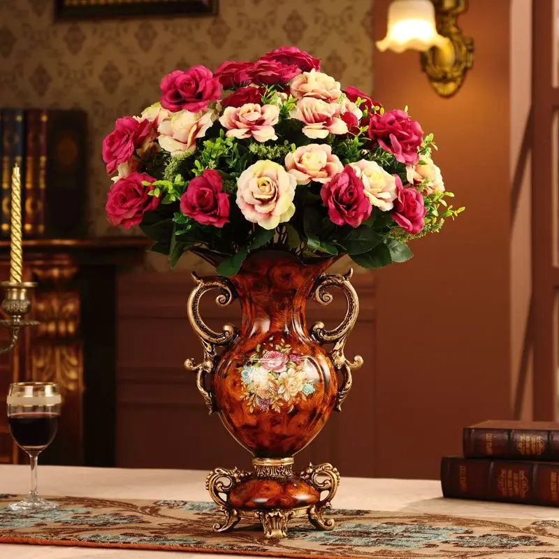 European Retro Resin Vase Fake Flower Arrangement Home Livingroom Desk Furnishing Decoration Hotel Office Table Ornaments Crafts
European Retro Resin Vase Fake Flower Arrangement Home Livingroom Desk Furnishing Decoration Hotel Office Table Ornaments Crafts