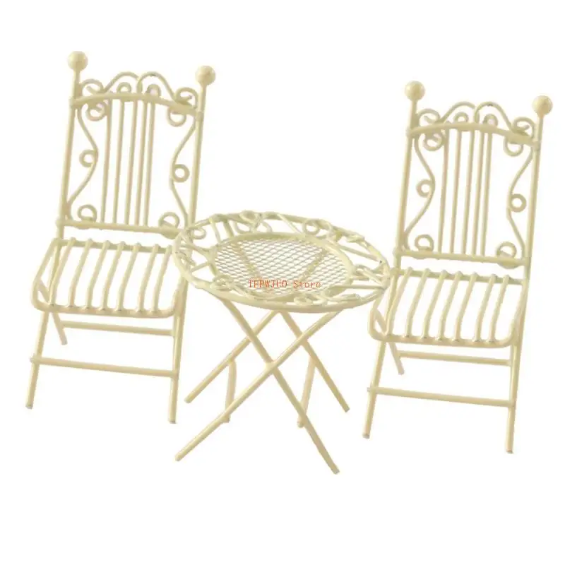 U50F Dollhouses Miniature Garden Furniture Iron Table With 2 Chair For Scene Decors
U50F Dollhouses Miniature Garden Furniture Iron Table With 2 Chair For Scene Decors