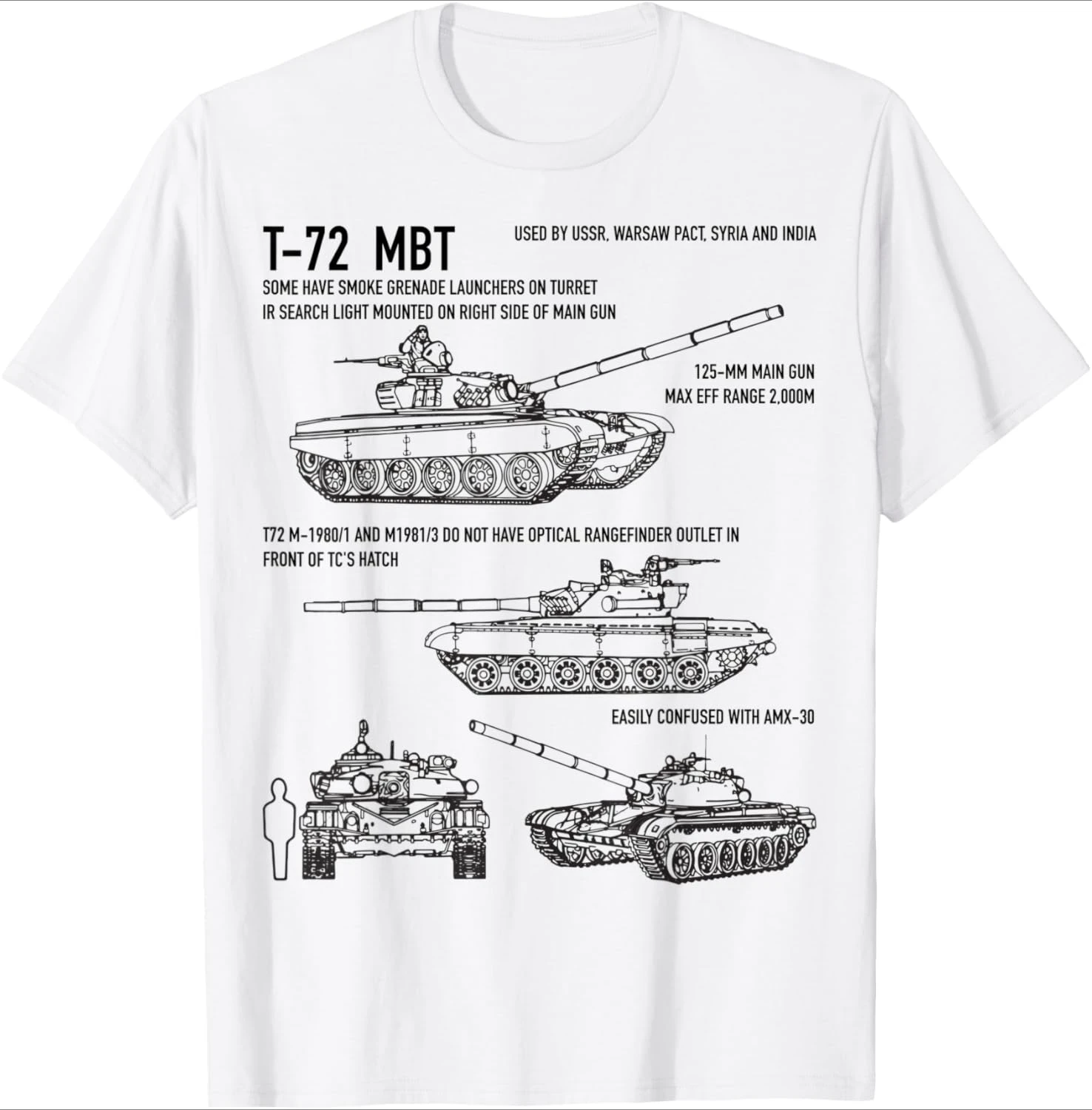 T-72 Russian Tank MBT Recognition Blueprints pattern design -100% cotton short sleeve O-neck casual printed men's T-shirt.
T-72 Russian Tank MBT Recognition Blueprints pattern design -100% cotton short sleeve O-neck casual printed men's T-shirt.