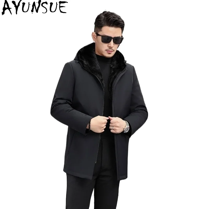 AYUNSUE Natural Fur Parkas Men Detachable Whole Mink Liner Fur Coat 2026 Winter Mid Length Hooded Mink Fur Jacket Mens Overcoat
AYUNSUE Natural Fur Parkas Men Detachable Whole Mink Liner Fur Coat 2026 Winter Mid Length Hooded Mink Fur Jacket Mens Overcoat