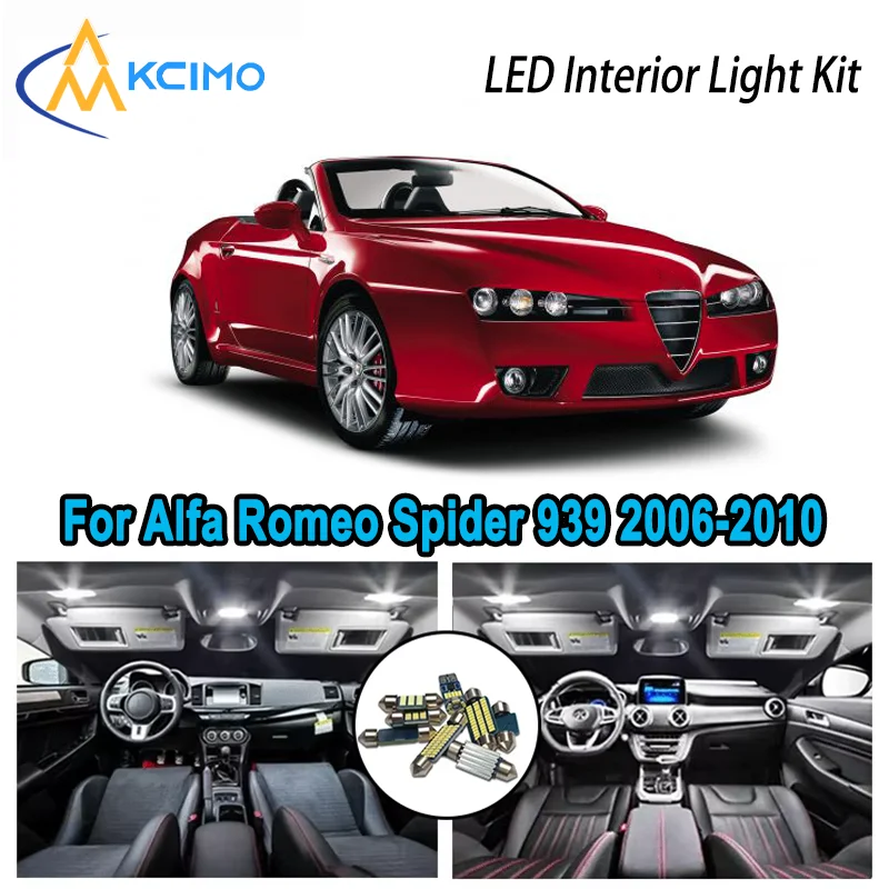 High-Quality LED Interior Kit for Alfa Romeo Spider 939 2006-2010 2007 2008 Premium Error-Free Dome Map Trunk Automotive Lamps
High-Quality LED Interior Kit for Alfa Romeo Spider 939 2006-2010 2007 2008 Premium Error-Free Dome Map Trunk Automotive Lamps