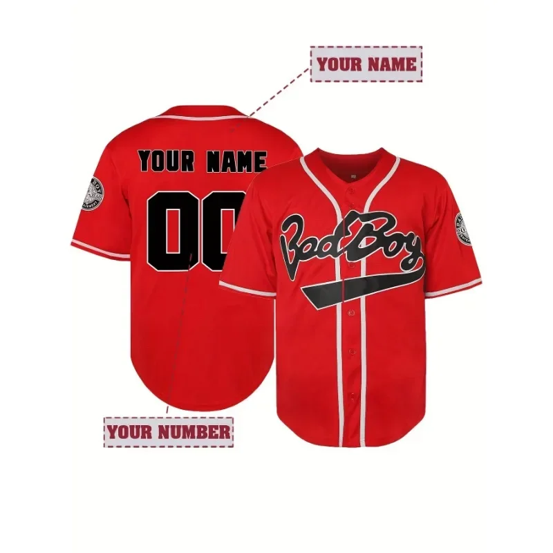 Customized Name&Number Baseball Jersey Embroidered Sports Shirts for Teams Bad Boy Short Sleeve Breathable Loose Fit Sportswear
Customized Name&Number Baseball Jersey Embroidered Sports Shirts for Teams Bad Boy Short Sleeve Breathable Loose Fit Sportswear