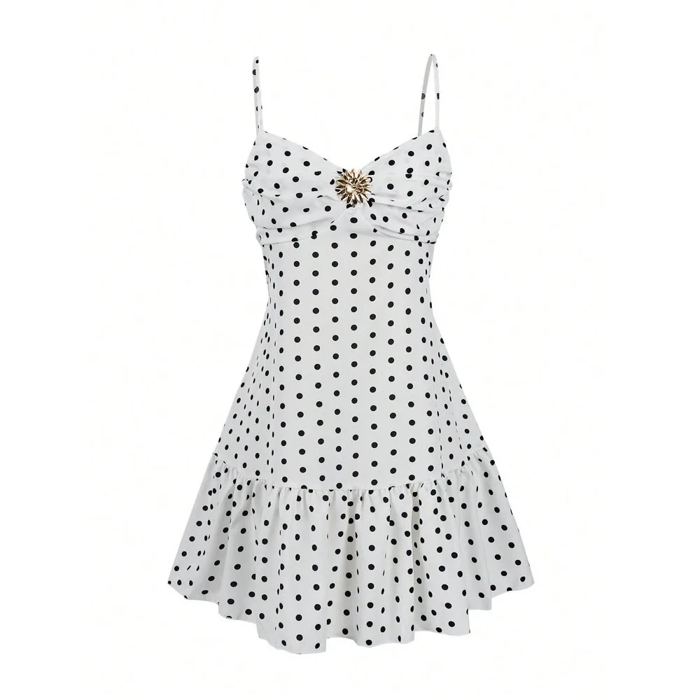 New Low-cut Women's Polka Dot Dress Ruffled Edge V Neck Slip Dress Sexy Sleeveless Mini Dress Street Wear
New Low-cut Women's Polka Dot Dress Ruffled Edge V Neck Slip Dress Sexy Sleeveless Mini Dress Street Wear