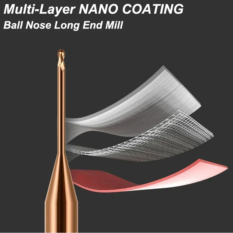 1pc HRC60 Long Neck Ball Nose End Mills Deep Groove Carbide Milling Cutters CNC Router R0.15 R0.2 R0.3 R0.5 Taper Endmills
1pc HRC60 Long Neck Ball Nose End Mills Deep Groove Carbide Milling Cutters CNC Router R0.15 R0.2 R0.3 R0.5 Taper Endmills