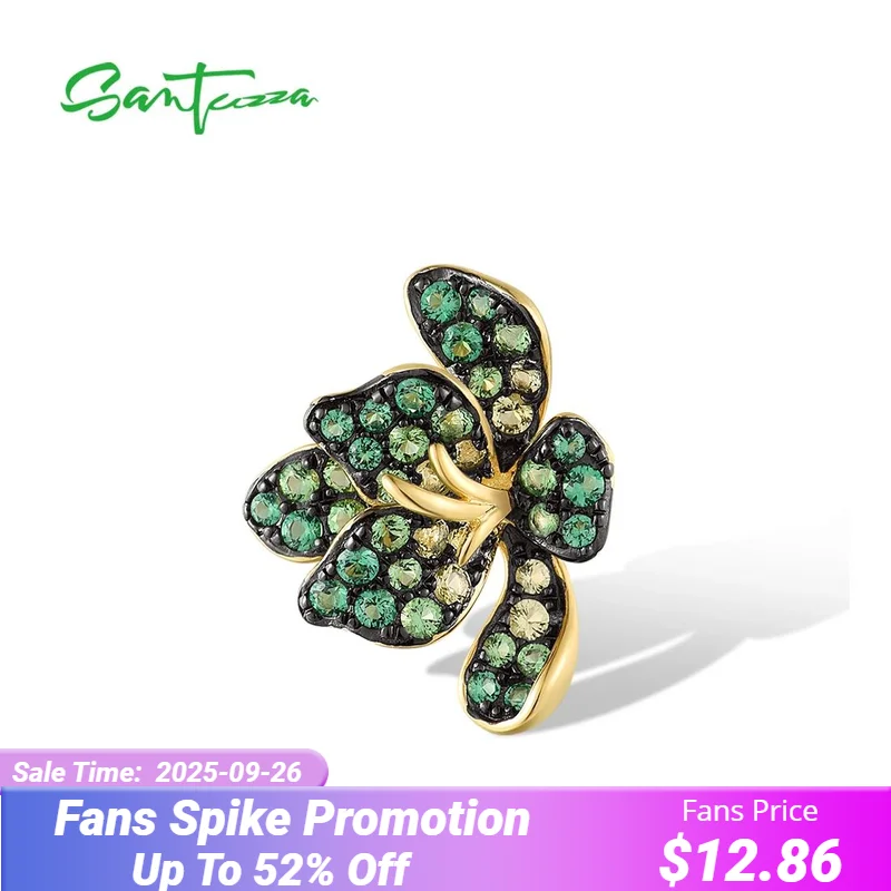 SANTUZZA Genuine 925 Sterling Silver Pendant for Women Sparkling Green Spinel Trendy Flower Wedding Party Gifts Fine Jewelry
SANTUZZA Genuine 925 Sterling Silver Pendant for Women Sparkling Green Spinel Trendy Flower Wedding Party Gifts Fine Jewelry