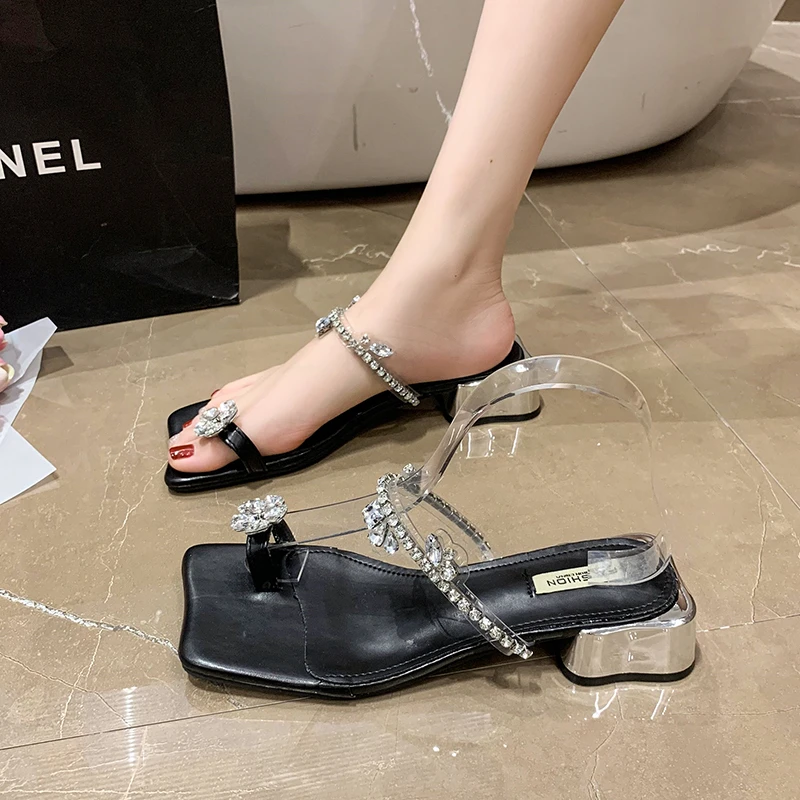 Square toe crystal strap sandals for women, new summer style, open flat with a single
Square toe crystal strap sandals for women, new summer style, open flat with a single