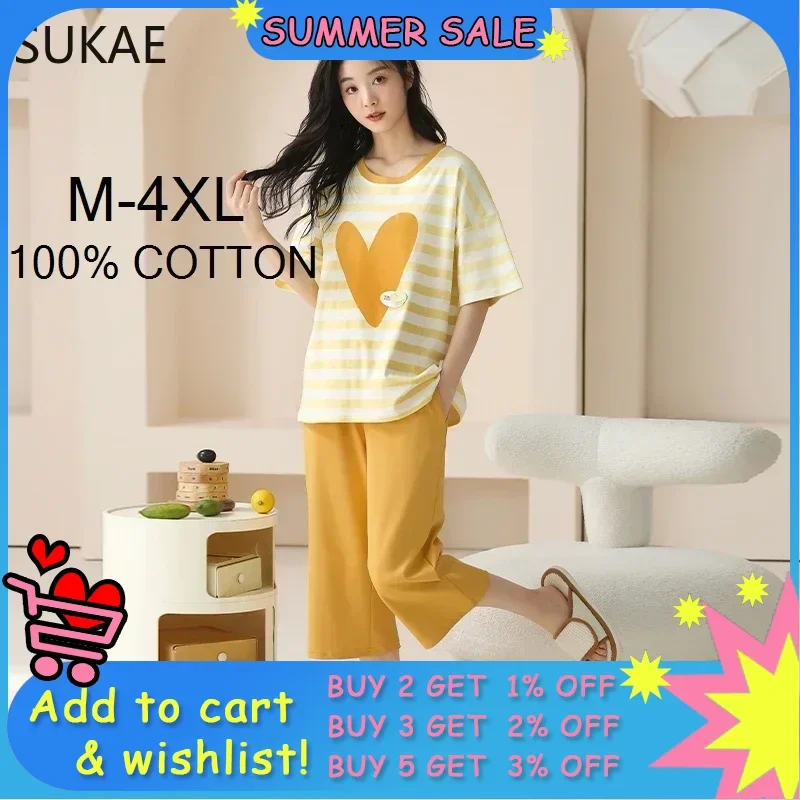Женский пижамный комплект из 100% хлопка SUKAE, летняя одежда для сна, короткие брюки до колена, Ночная одежда, Капри, домашняя одежда, мультяшная Пижама
Женский пижамный комплект из 100% хлопка SUKAE, летняя одежда для сна, короткие брюки до колена, Ночная одежда, Капри, домашняя одежда, мультяшная Пижама
