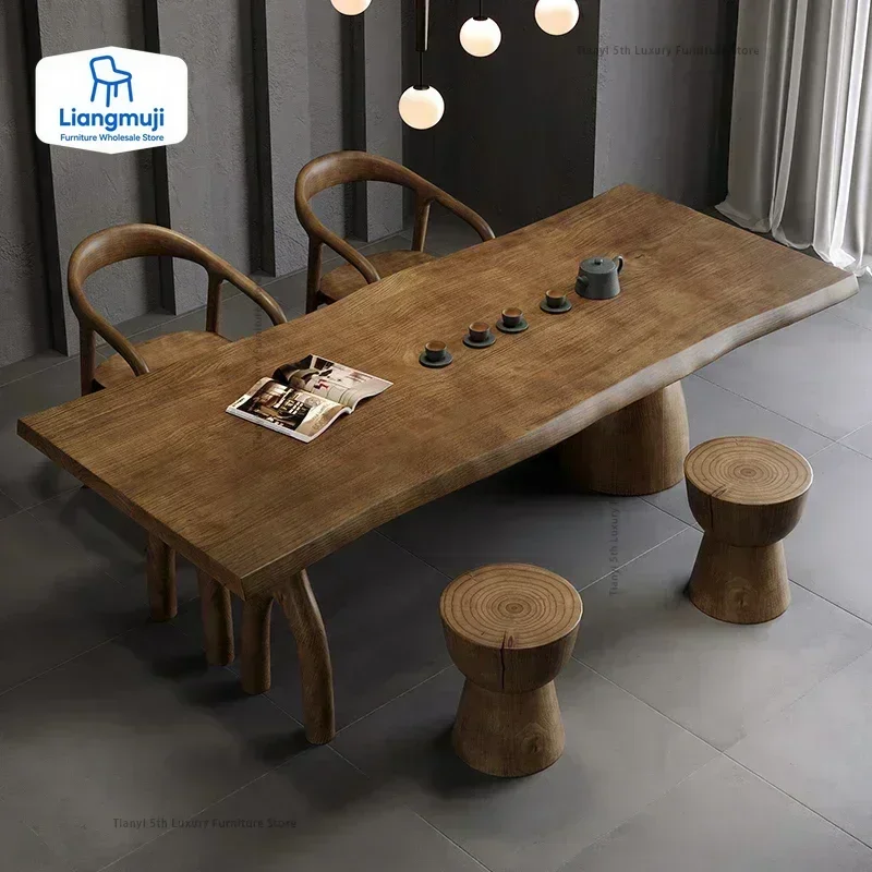 Creative Home Furniture - Large Board Solid Wood Tea Table or Dining Table in Living Room, Balcony with Log Wabi-Sabi Style
Creative Home Furniture - Large Board Solid Wood Tea Table or Dining Table in Living Room, Balcony with Log Wabi-Sabi Style