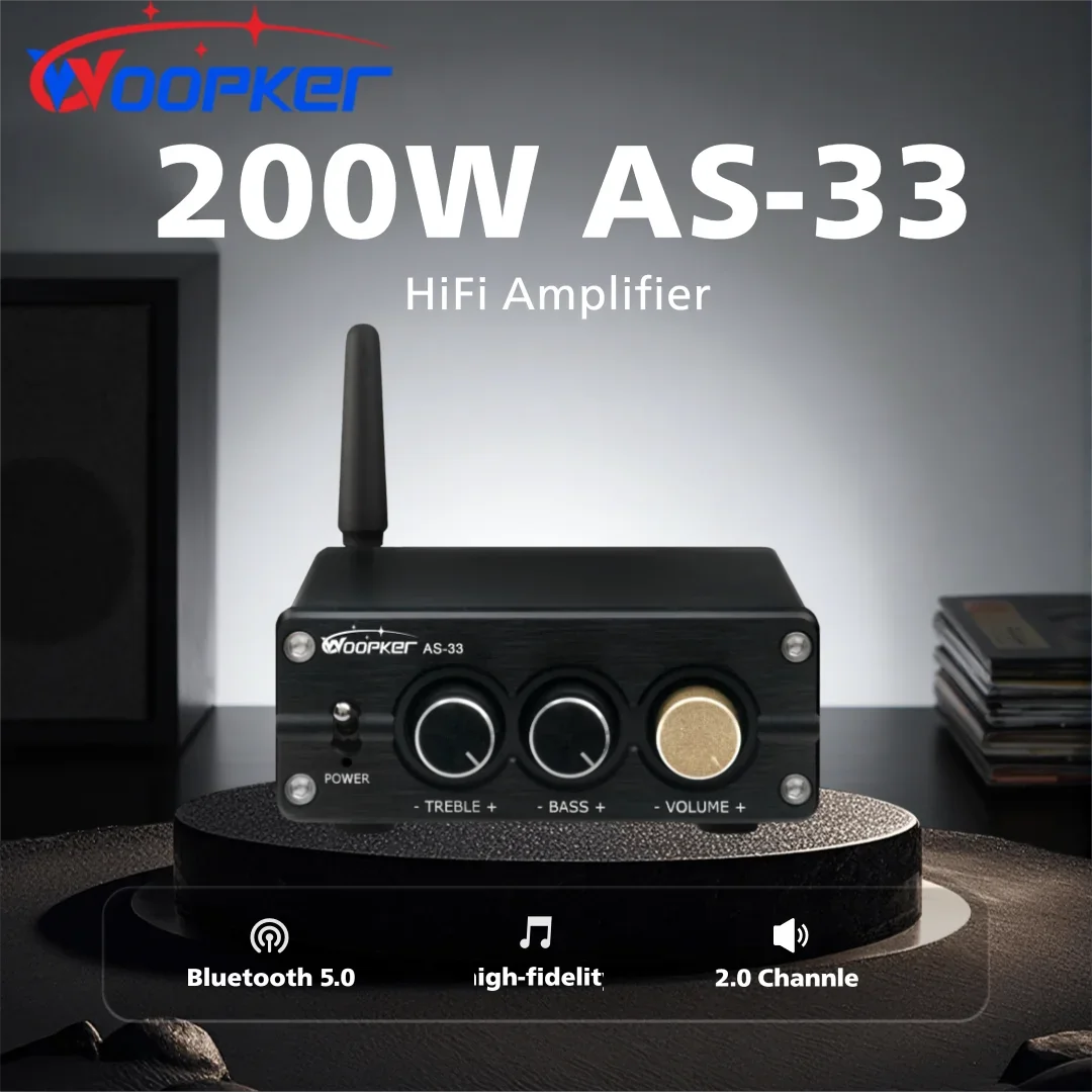 Аудиоусилитель Woopker AS-33 200 Вт TPA3116D2 Hi-Fi стерео портативный усилитель мощности Bluetooth 5,0 2,0-канальный приемник для домашнего кинотеатра
Аудиоусилитель Woopker AS-33 200 Вт TPA3116D2 Hi-Fi стерео портативный усилитель мощности Bluetooth 5,0 2,0-канальный приемник для домашнего кинотеатра