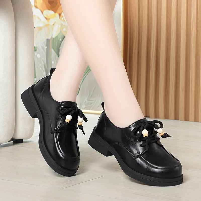 Удобные туфли на плоской платформе со шнуровкой в британском стиле, оксфорды на толстой подошве, осень 2024, мягкая кожаная обувь на квадратном каблуке для мам
Удобные туфли на плоской платформе со шнуровкой в британском стиле, оксфорды на толстой подошве, осень 2024, мягкая кожаная обувь на квадратном каблуке для мам