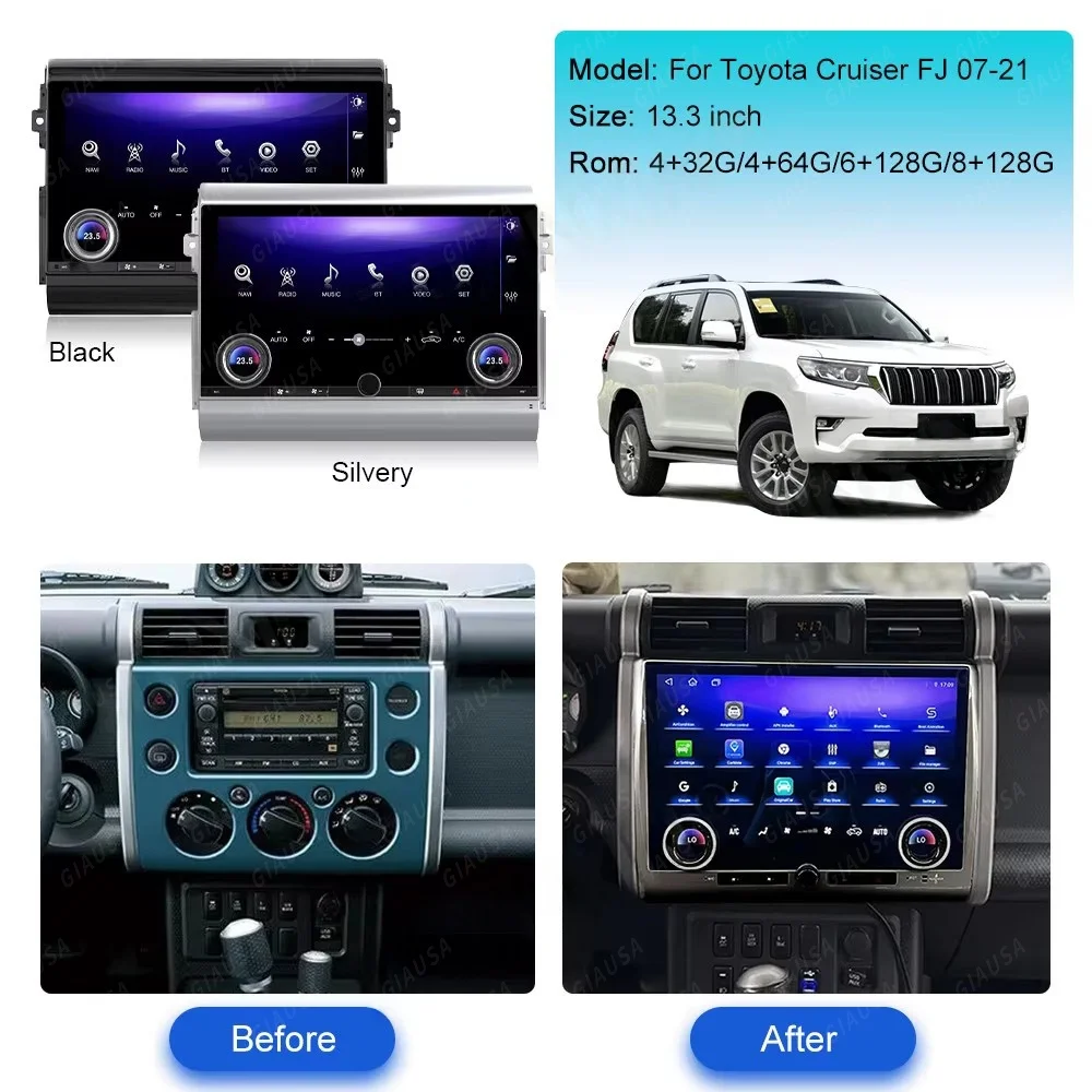 Android13 Wireles CarPlay GPS Navigation 4G WiFi QLED Car Multimedia Player RDS Car Stereo Radio For Toyota FJ Cruiser 2007-2022
Android13 Wireles CarPlay GPS Navigation 4G WiFi QLED Car Multimedia Player RDS Car Stereo Radio For Toyota FJ Cruiser 2007-2022