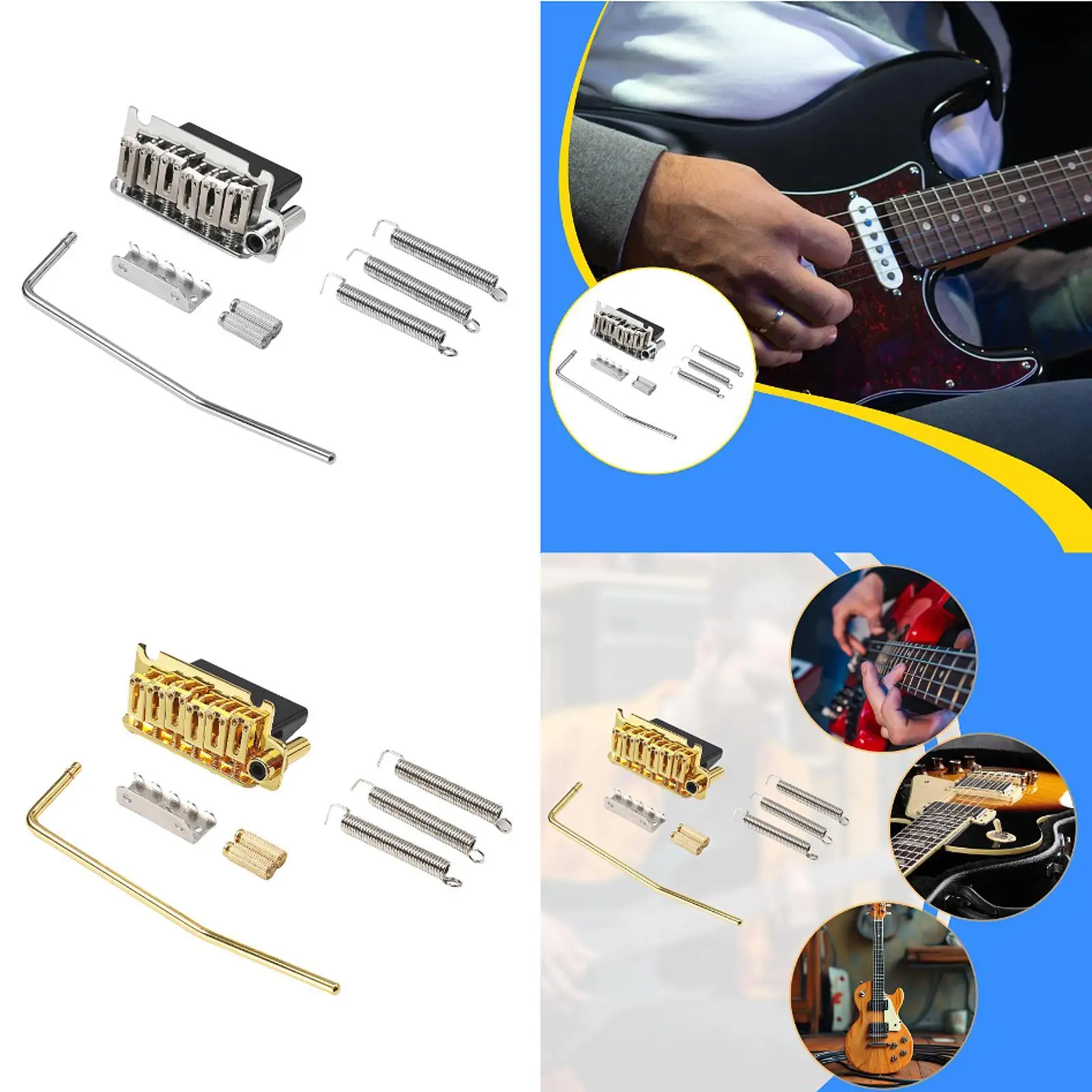 2-точечная электрогитара, мост тремоло, металлическая струна, пружинный комплект, запасные части для настройки электрогитары
2-точечная электрогитара, мост тремоло, металлическая струна, пружинный комплект, запасные части для настройки электрогитары