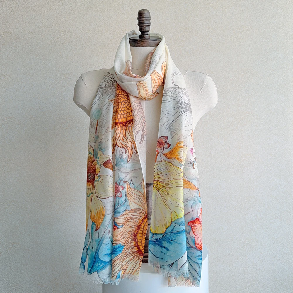 Wool Shawl High-End Feeling Scarf Wool 100% Long Thin 190x70cm Chinese Style Fleece Scarf Head Scarf Autumn Winter Warm Ladies
Wool Shawl High-End Feeling Scarf Wool 100% Long Thin 190x70cm Chinese Style Fleece Scarf Head Scarf Autumn Winter Warm Ladies