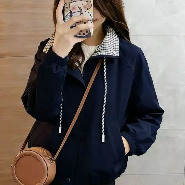 2026 spring autumn windbreaker coat Women Short loose jacket female lapel plaid Outwear contrast color casual Outcoat Ladies Top
2026 spring autumn windbreaker coat Women Short loose jacket female lapel plaid Outwear contrast color casual Outcoat Ladies Top