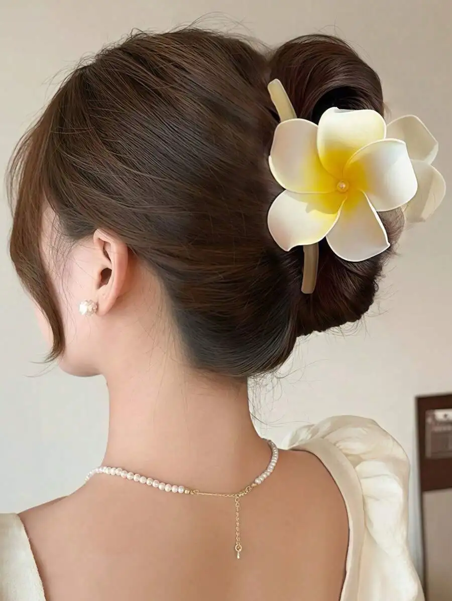 Plastic Large Plumeria Flower Hair Claw Clip For Women Elegant Bun Maker Beach Holiday Casual Accessory
Plastic Large Plumeria Flower Hair Claw Clip For Women Elegant Bun Maker Beach Holiday Casual Accessory