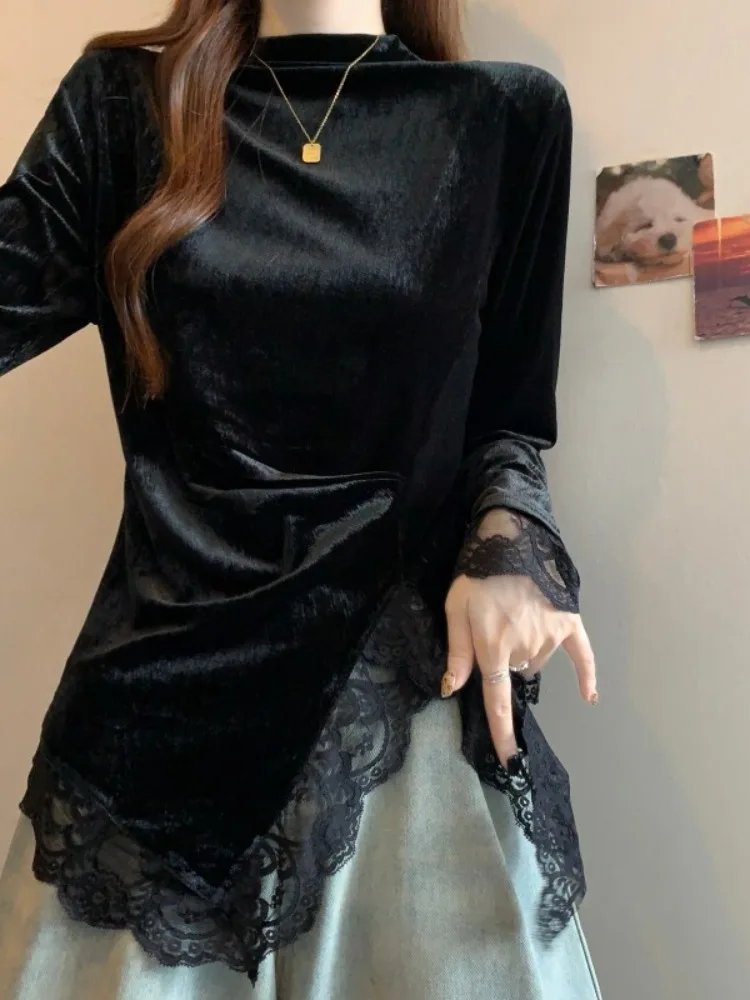 Новинка 2026: Женская удлиненная футболка больших размеров из высококачественного бархата с кружевными вставками, асимметричным подолом и завышенной талией для женщин
Новинка 2026: Женская удлиненная футболка больших размеров из высококачественного бархата с кружевными вставками, асимметричным подолом и завышенной талией для женщин
