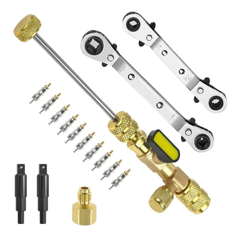 Valve Core Remover Installer Tool&HVAC Service Wrench Set, Refrigeration Wrench With Bit Adapters,10Pcs Valve Core Easy To Use
Valve Core Remover Installer Tool&HVAC Service Wrench Set, Refrigeration Wrench With Bit Adapters,10Pcs Valve Core Easy To Use