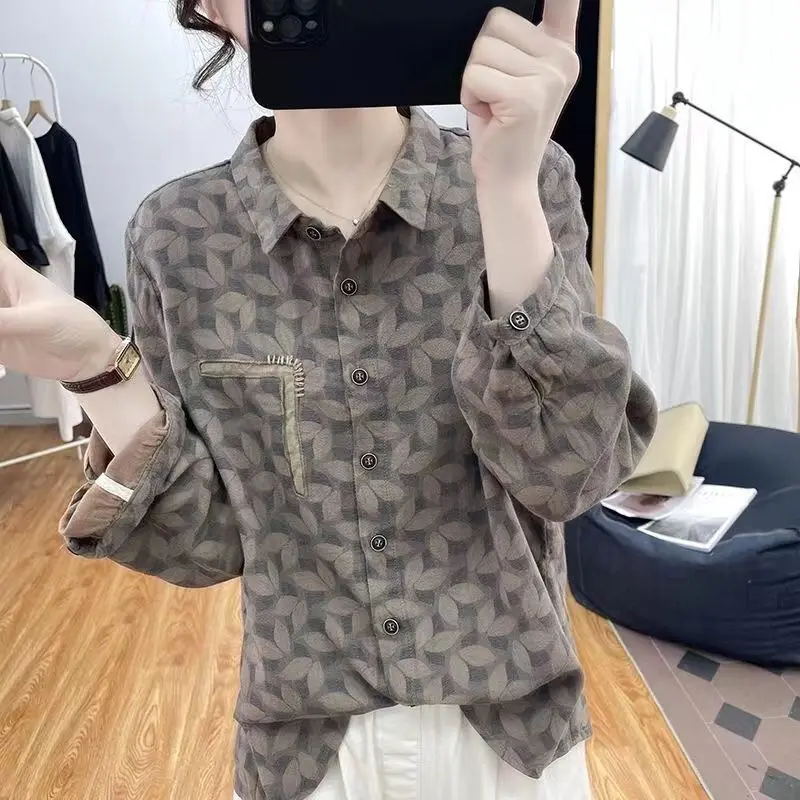 2023 Spring and Autumn New Korean Cotton Long-sleeved Shirt Female Lapel Printing Shirts Ladies Loose Casual Blouses J189
2023 Spring and Autumn New Korean Cotton Long-sleeved Shirt Female Lapel Printing Shirts Ladies Loose Casual Blouses J189