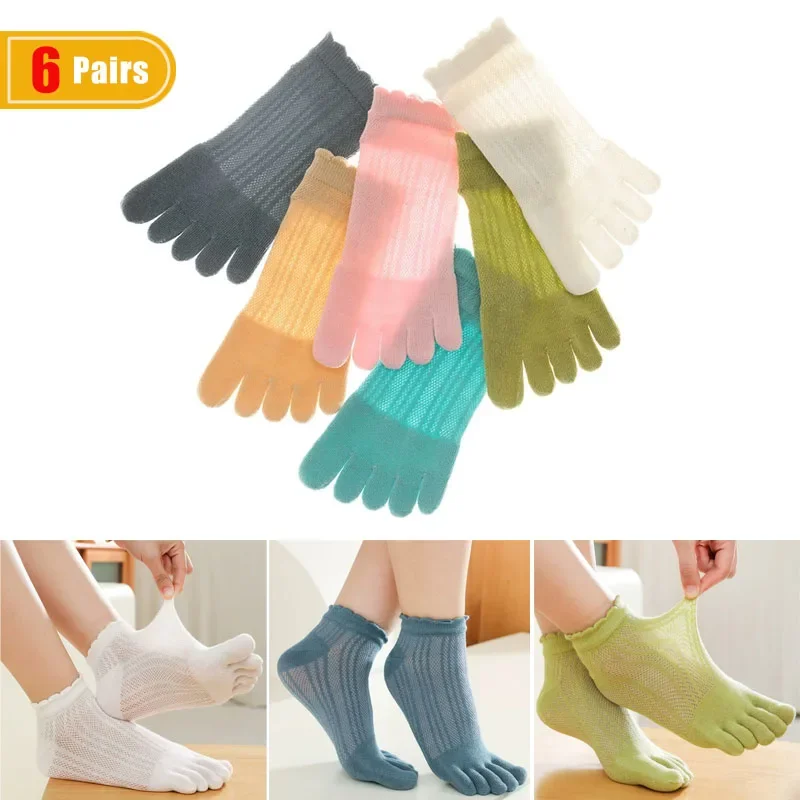 6 Pairs Thin Ankle Toe Socks Summer Women Girl Cotton Hollow Mesh Breathable Cool Solid Cute Simple Casual Soft Five Finger Sock
6 Pairs Thin Ankle Toe Socks Summer Women Girl Cotton Hollow Mesh Breathable Cool Solid Cute Simple Casual Soft Five Finger Sock