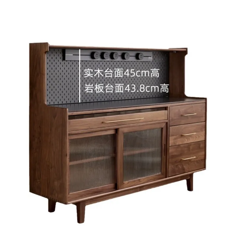 Black walnut dining side cabinet Solid wood integrated against the wall Living room locker Household slate storage cabinet
Black walnut dining side cabinet Solid wood integrated against the wall Living room locker Household slate storage cabinet