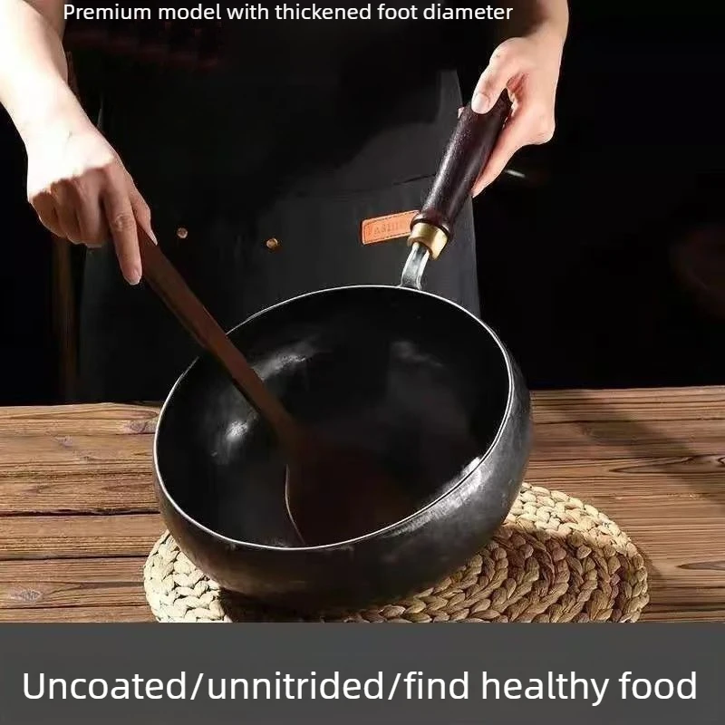 New Deep Belly Wok Hand Forged Iron Pan No Coating Non Stick Home Stir Fry Physical Non Stick Fast Heat Conducting for Daily
New Deep Belly Wok Hand Forged Iron Pan No Coating Non Stick Home Stir Fry Physical Non Stick Fast Heat Conducting for Daily