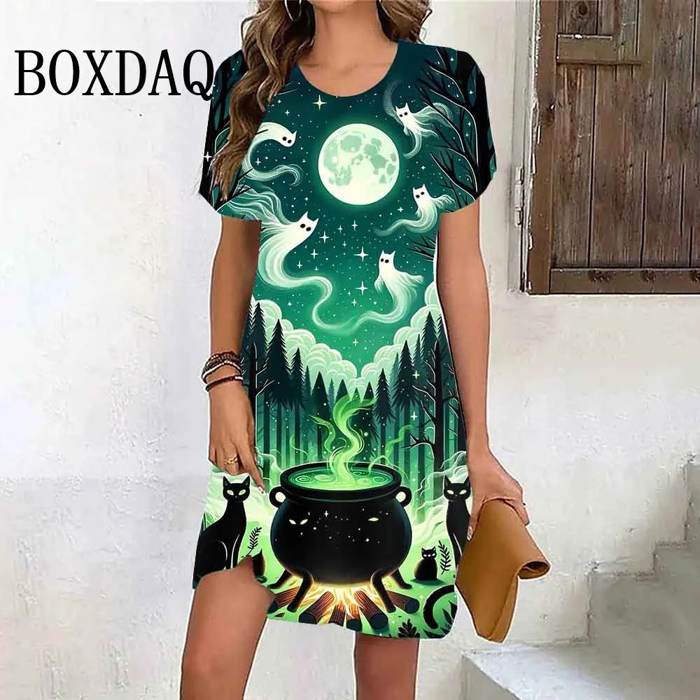 2024 Halloween Party Women'S Dresses Fashion Personality Cartoon Ghost Pattern 3D Printed Dress Casual Short Sleeve Ladies Dress
2024 Halloween Party Women'S Dresses Fashion Personality Cartoon Ghost Pattern 3D Printed Dress Casual Short Sleeve Ladies Dress