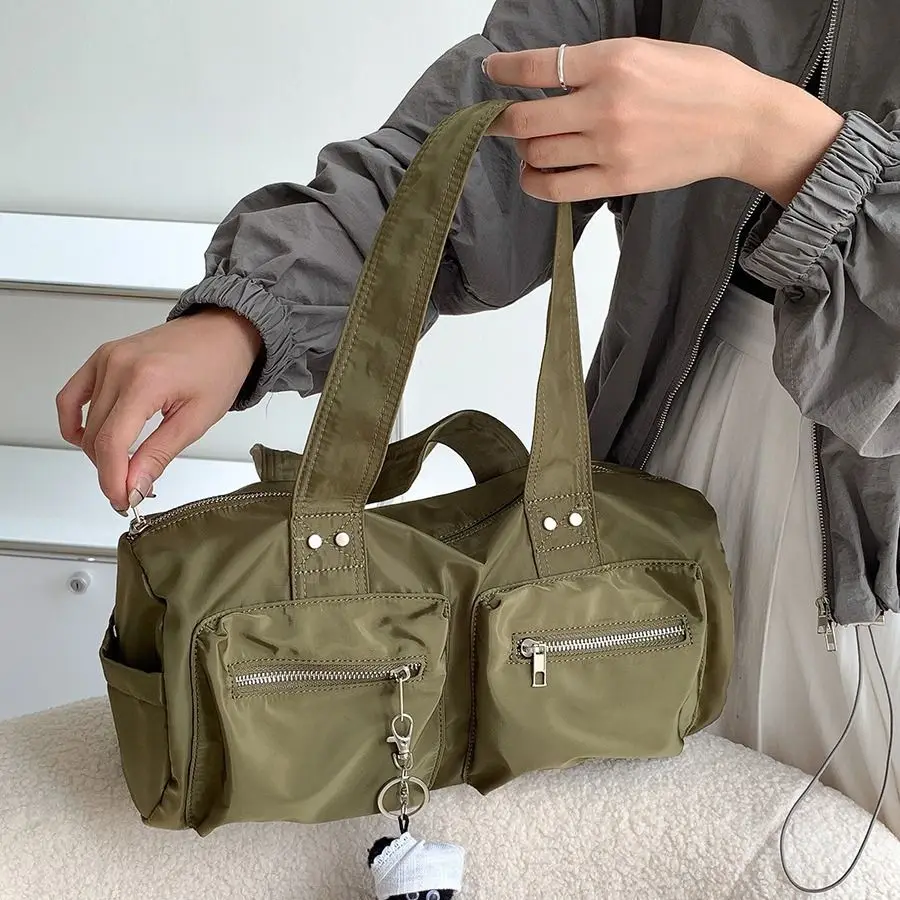 Нейлоновая сумка женская корейская мода с несколькими карманами модная простая сумка через плечо большой емкости офисная женская сумка 
Нейлоновая сумка женская корейская мода с несколькими карманами модная простая сумка через плечо большой емкости офисная женская сумка