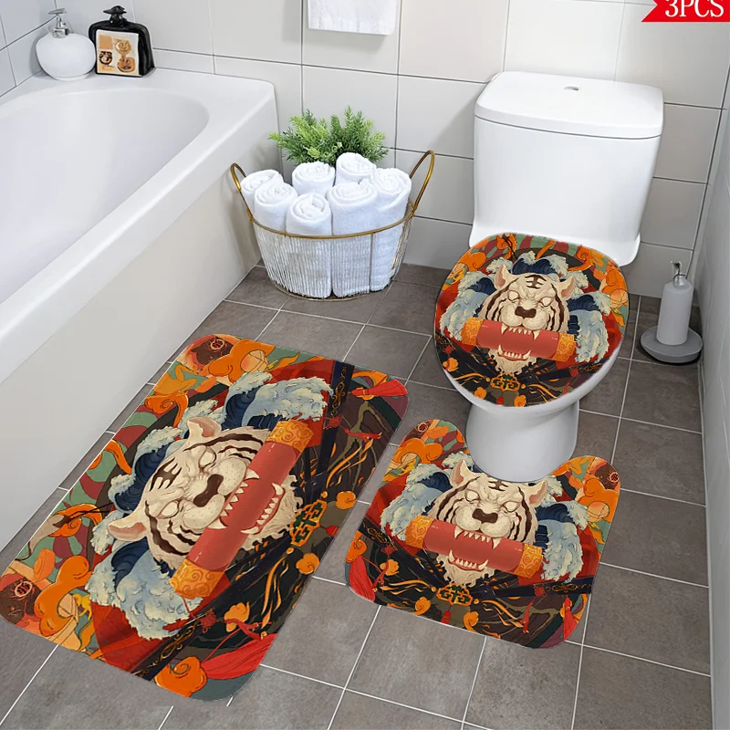Набор для ванной Red Tiger из 3 предметов – дизайн в азиатском стиле с изображением белого тигра, мягкая крышка для унитаза, коврик для унитаза и напольный коврик, декор, пригодный для машинной стирки.
Набор для ванной Red Tiger из 3 предметов – дизайн в азиатском стиле с изображением белого тигра, мягкая крышка для унитаза, коврик для унитаза и напольный коврик, декор, пригодный для машинной стирки.