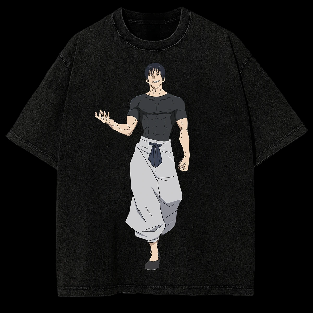 Vintage Washed Black Jujutsu Kaisen T Shirt Toji Fushiguro Graphic Oversized Loose Cotton Anime Streetwear Short Sleeve Tees
Vintage Washed Black Jujutsu Kaisen T Shirt Toji Fushiguro Graphic Oversized Loose Cotton Anime Streetwear Short Sleeve Tees