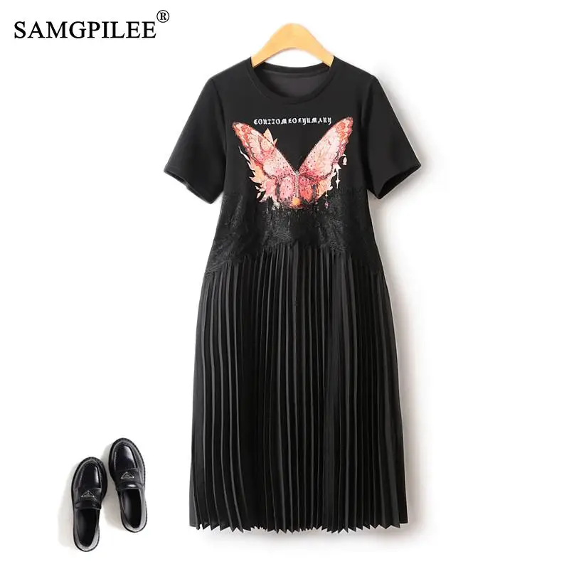 Elegant Party Dresses 2024 New Mid Length Waist Lace Patchwork Summer Hem Chiffon Pleated Beaded Butterfly Print Long Dress 4XL
Elegant Party Dresses 2024 New Mid Length Waist Lace Patchwork Summer Hem Chiffon Pleated Beaded Butterfly Print Long Dress 4XL