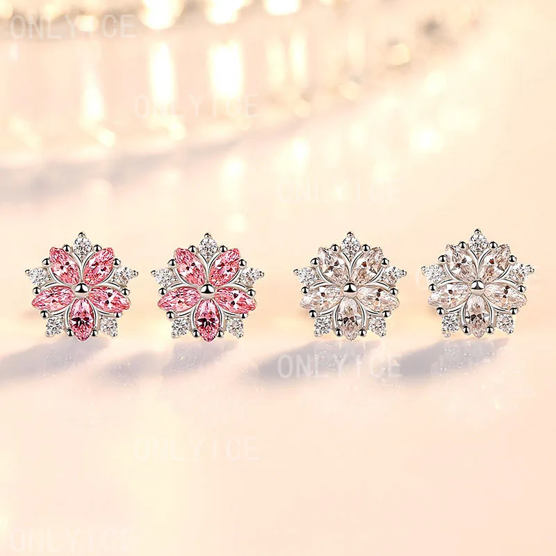 925 Sterling Silver White&Pink Flower Stud Earrings Charm Trend Birthday Gifts Fashion Party Fine Jewelry
925 Sterling Silver White&Pink Flower Stud Earrings Charm Trend Birthday Gifts Fashion Party Fine Jewelry