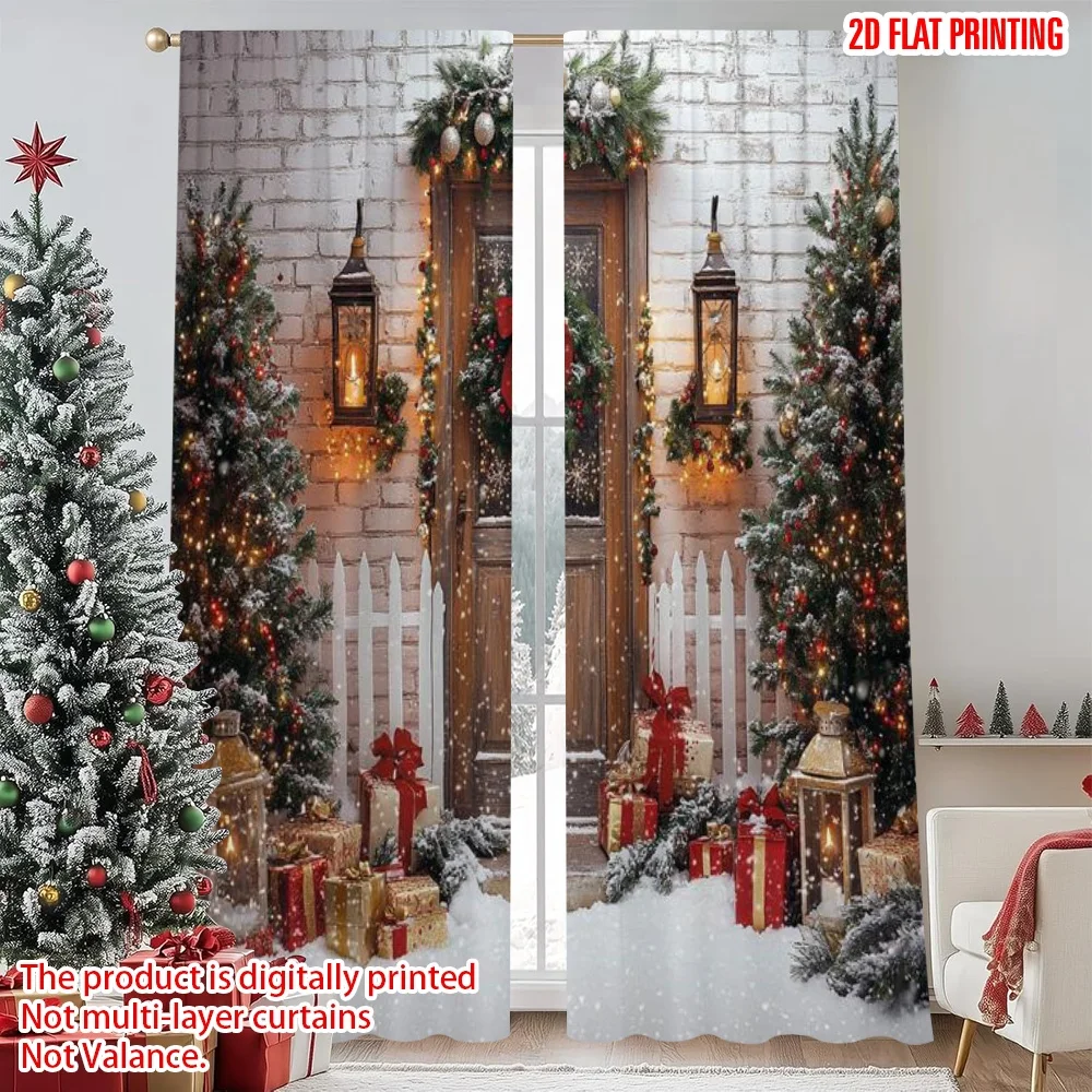 2pcs 2D flat printing Christmas Window Curtains Winter snow Christmas tree Versatile Polyester Without Electricity Festive
2pcs 2D flat printing Christmas Window Curtains Winter snow Christmas tree Versatile Polyester Without Electricity Festive