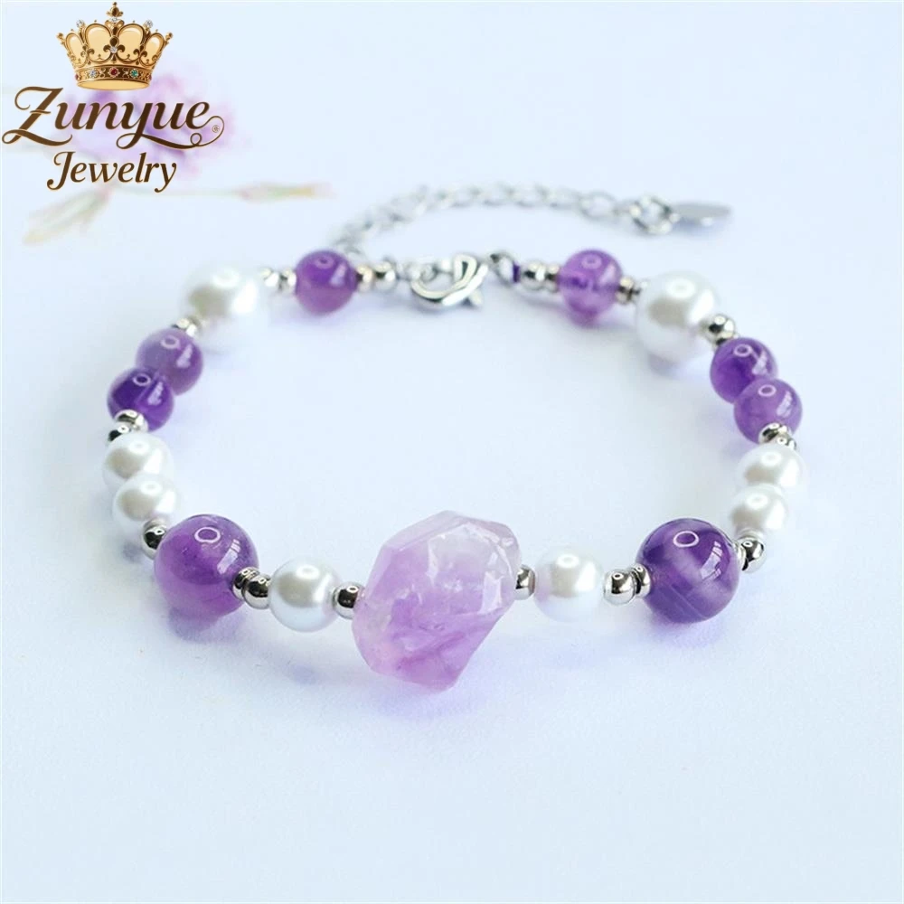High-End Natural Amethyst And White Shell Pearl Bracelet Luxury Quality Fashion Fine Jewelry Exquisite Elegant Popular Charms
High-End Natural Amethyst And White Shell Pearl Bracelet Luxury Quality Fashion Fine Jewelry Exquisite Elegant Popular Charms