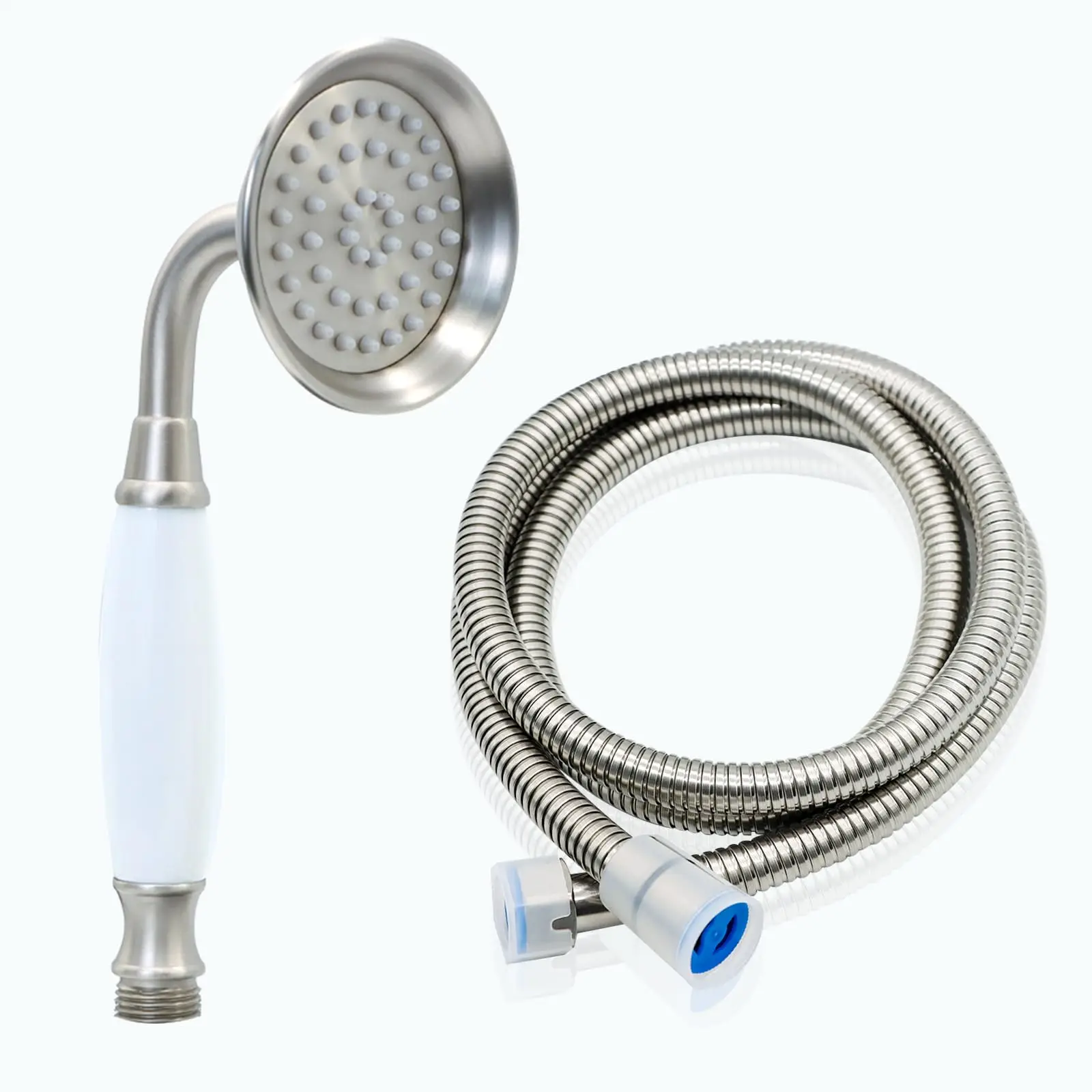 Vintage Telephone Style Handheld Shower Head With Ceramic Handle And 59 Inch Stainless Steel Hose
Vintage Telephone Style Handheld Shower Head With Ceramic Handle And 59 Inch Stainless Steel Hose