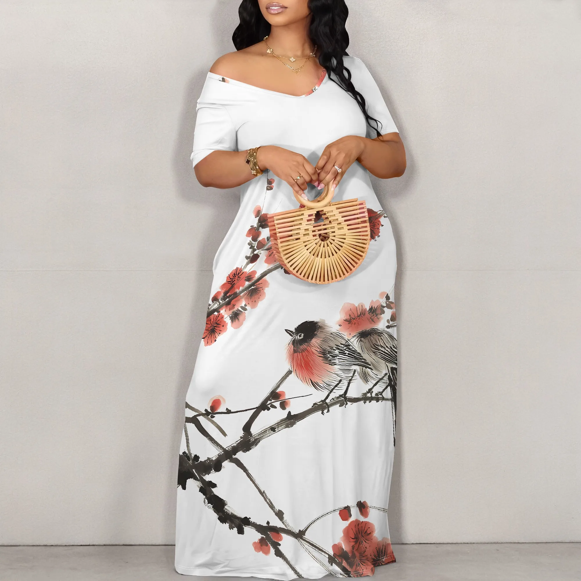 Women's Sexy Off Shoulder Backless Bodycon Long Maxi Dress Fashion Denim Printed High Split Casual Party Dress
Women's Sexy Off Shoulder Backless Bodycon Long Maxi Dress Fashion Denim Printed High Split Casual Party Dress