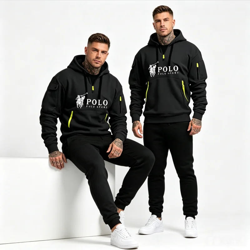 New Men's Autumn Winter Tracksuit Multi Pocket Half Zip Hoodie & Jogger Pants 2 Piece Set for Outdoor Jogging Sport Casual
New Men's Autumn Winter Tracksuit Multi Pocket Half Zip Hoodie & Jogger Pants 2 Piece Set for Outdoor Jogging Sport Casual