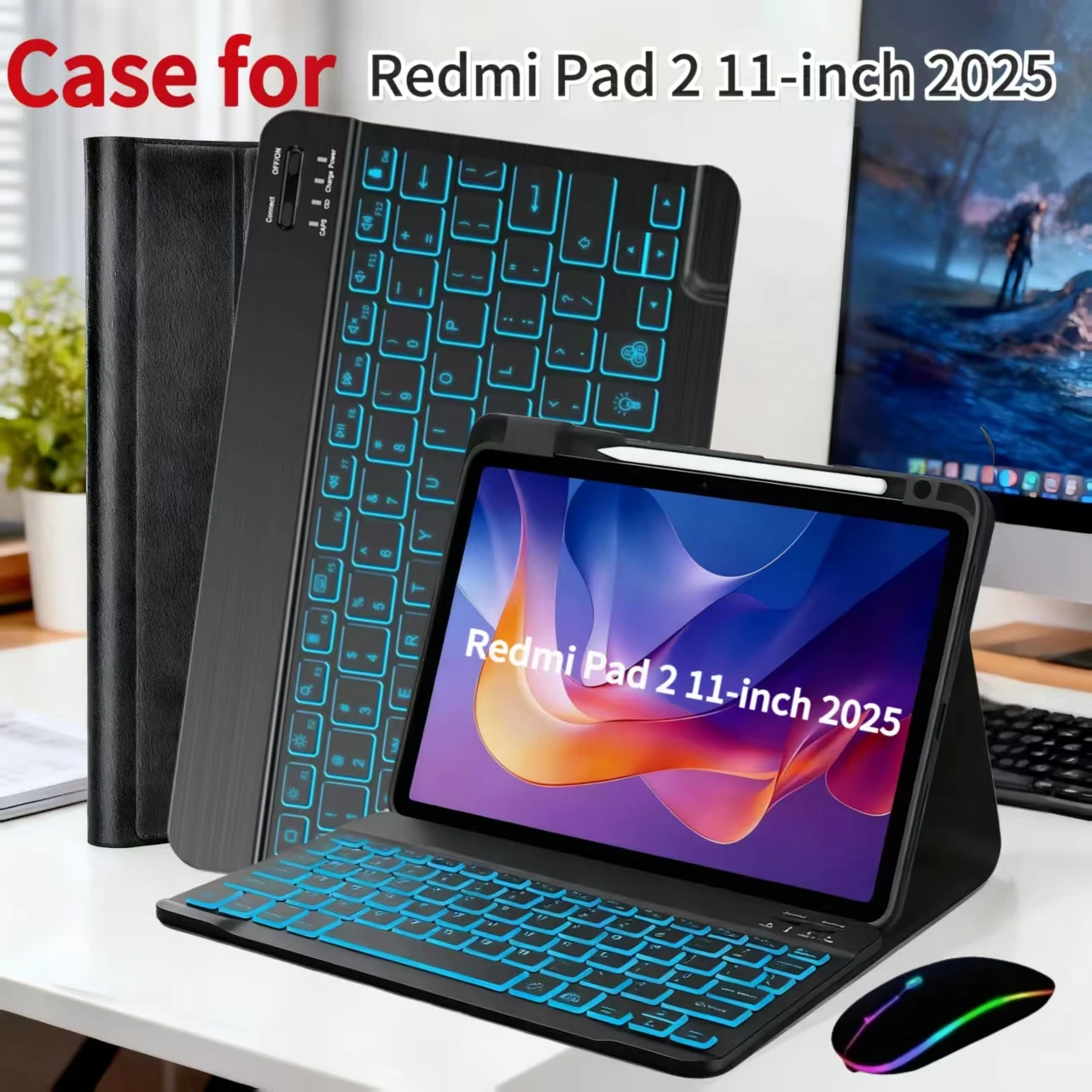 Case for Xiaomi Redmi Pad 2 Case, Keyboard Cover For Redmi Pad 2 11-inch Wireless Bluetooth Removable Keyboard Case
Case for Xiaomi Redmi Pad 2 Case, Keyboard Cover For Redmi Pad 2 11-inch Wireless Bluetooth Removable Keyboard Case