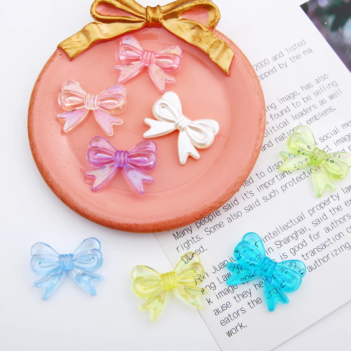 4pcs Colorful Transparent Bowknot Beads Acrylic Bows Tie Loose Spacer Bead for Jewelry Making DIY Keychain Necklace Earring
4pcs Colorful Transparent Bowknot Beads Acrylic Bows Tie Loose Spacer Bead for Jewelry Making DIY Keychain Necklace Earring