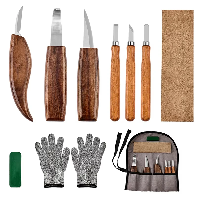10Pcs Wood Carving Tools Set with Detail Wood Carving Knife Wood Chisel Knife Gloves Carving Knife Sharpener for Spoon Bowl Cup
10Pcs Wood Carving Tools Set with Detail Wood Carving Knife Wood Chisel Knife Gloves Carving Knife Sharpener for Spoon Bowl Cup