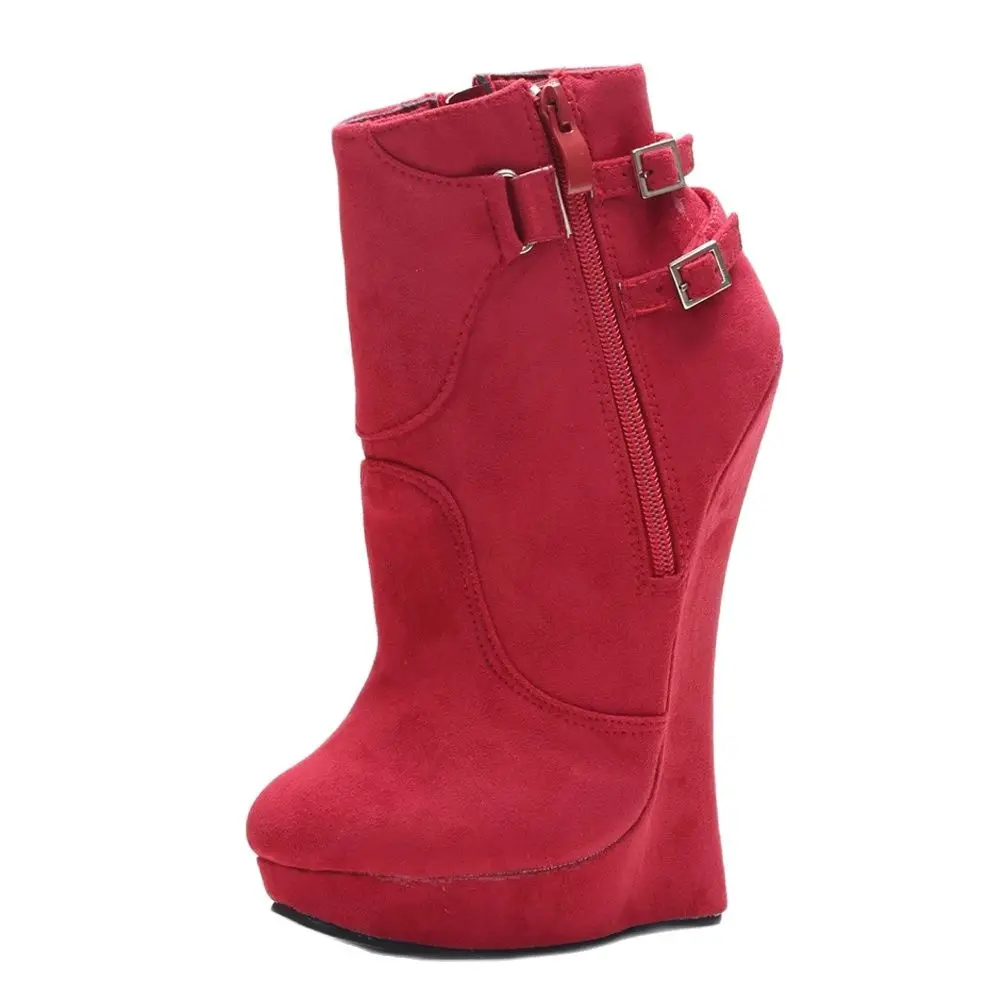 2022 Women's Wedge Ankle Boots 18CM Super High Heel Platform Flannel Side Zip Ladies Sexy Fetish Boots Fast Shipping
2022 Women's Wedge Ankle Boots 18CM Super High Heel Platform Flannel Side Zip Ladies Sexy Fetish Boots Fast Shipping