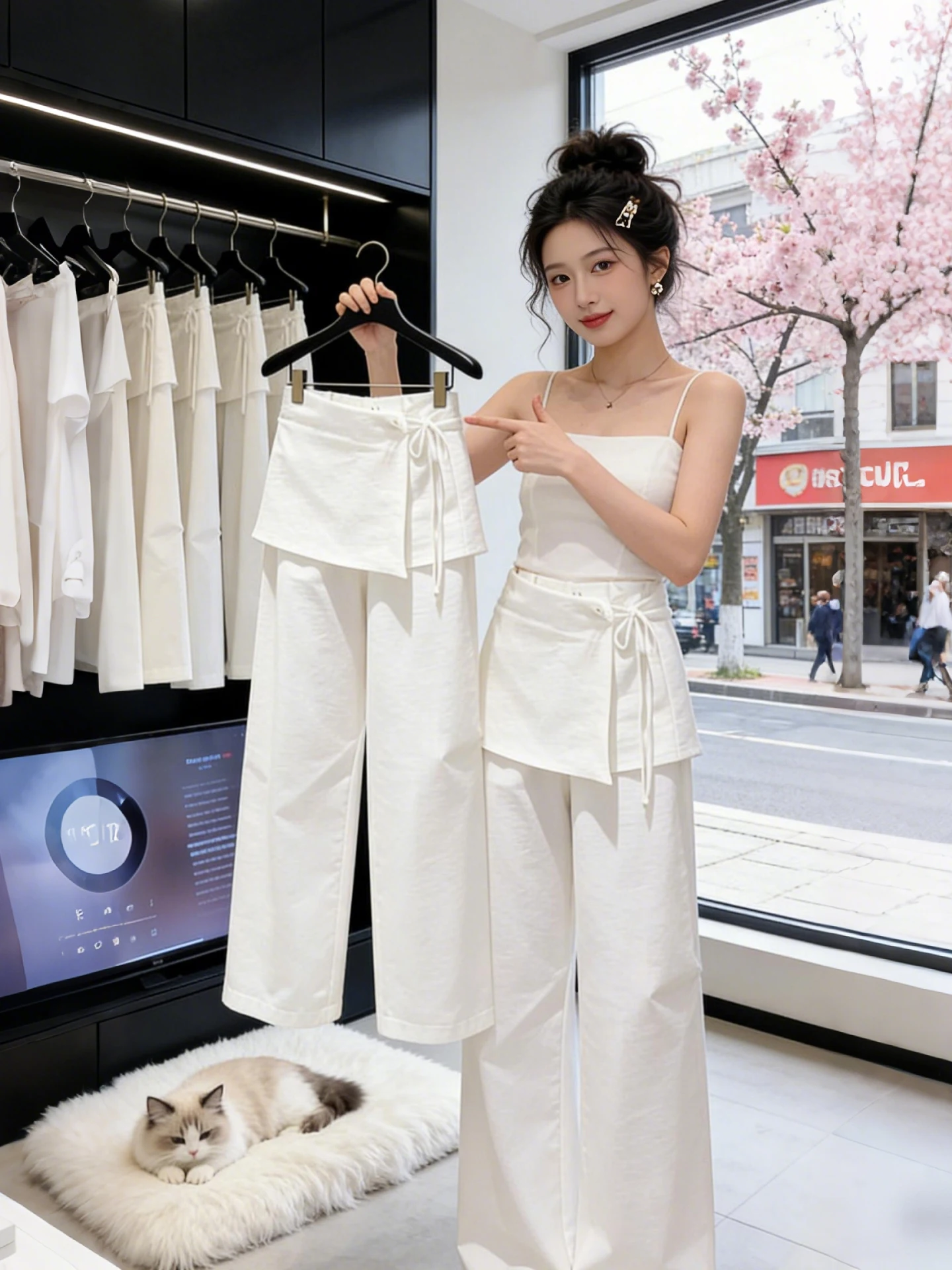 High Waist Wide Leg Pants Women's White Korean Style Casual Straight Cut Trousers Spring Autumn Lazy Style Slimming Versatile
High Waist Wide Leg Pants Women's White Korean Style Casual Straight Cut Trousers Spring Autumn Lazy Style Slimming Versatile