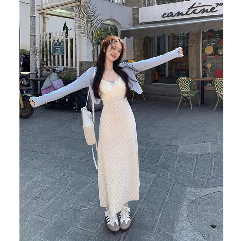 Little Bear Printed Slip Dress Summer French Lace Sweet Slimming A-line Long Dress Set Blue Cardigan Two Piece Set Women Outfits
Little Bear Printed Slip Dress Summer French Lace Sweet Slimming A-line Long Dress Set Blue Cardigan Two Piece Set Women Outfits