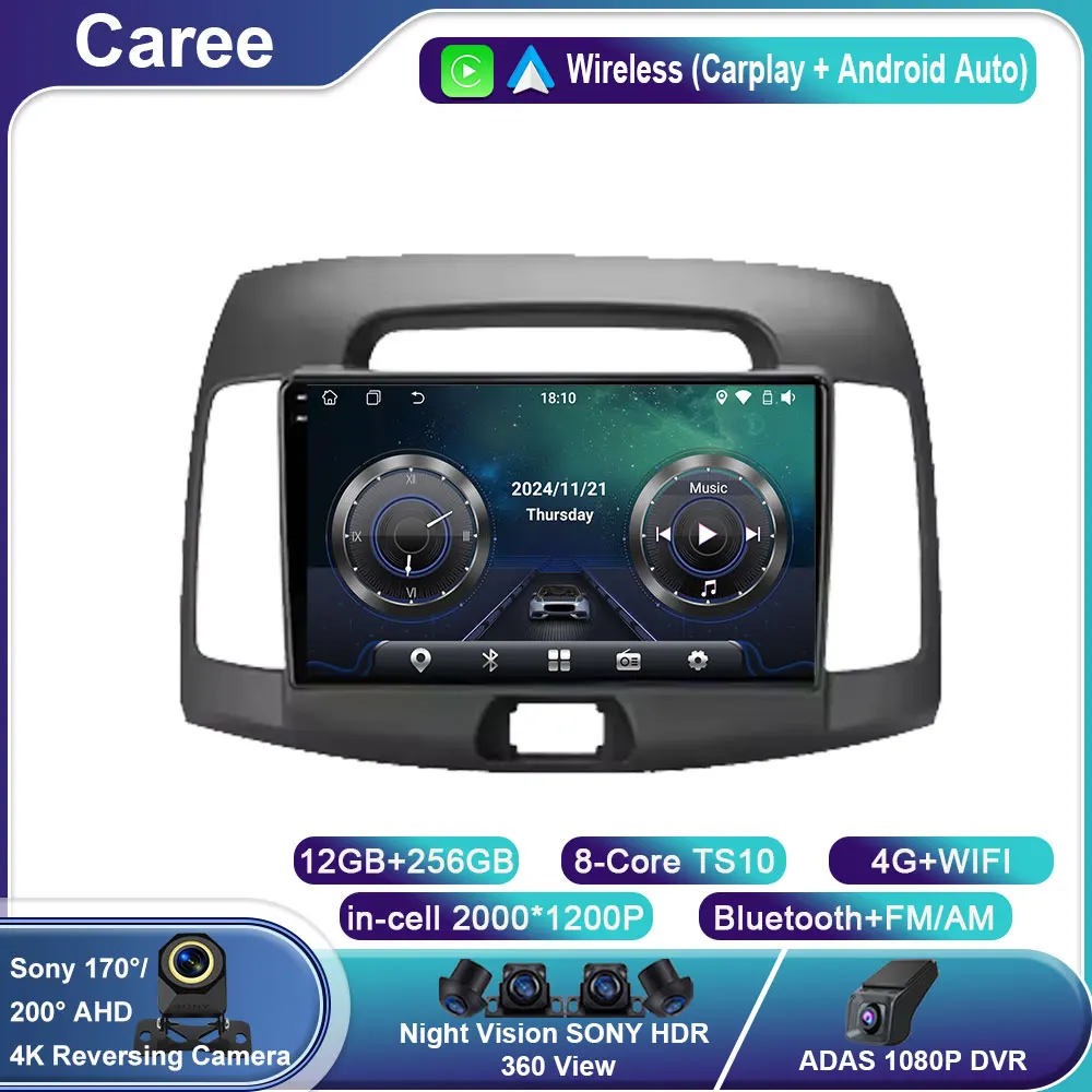 Car Radio Android 14 Multimedia Player GPS Navigation Stereo Carplay Bluetooth Autoradio For Hyundai Elantra 4 2006-2012 WIFI 4G
Car Radio Android 14 Multimedia Player GPS Navigation Stereo Carplay Bluetooth Autoradio For Hyundai Elantra 4 2006-2012 WIFI 4G