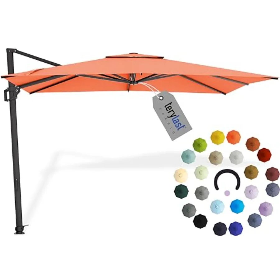 Outdoor cantilever patio umbrella for backyard, deck, garden use; polyester fabric, black frame; 360 rotation, UV-resistant, we
Outdoor cantilever patio umbrella for backyard, deck, garden use; polyester fabric, black frame; 360 rotation, UV-resistant, we