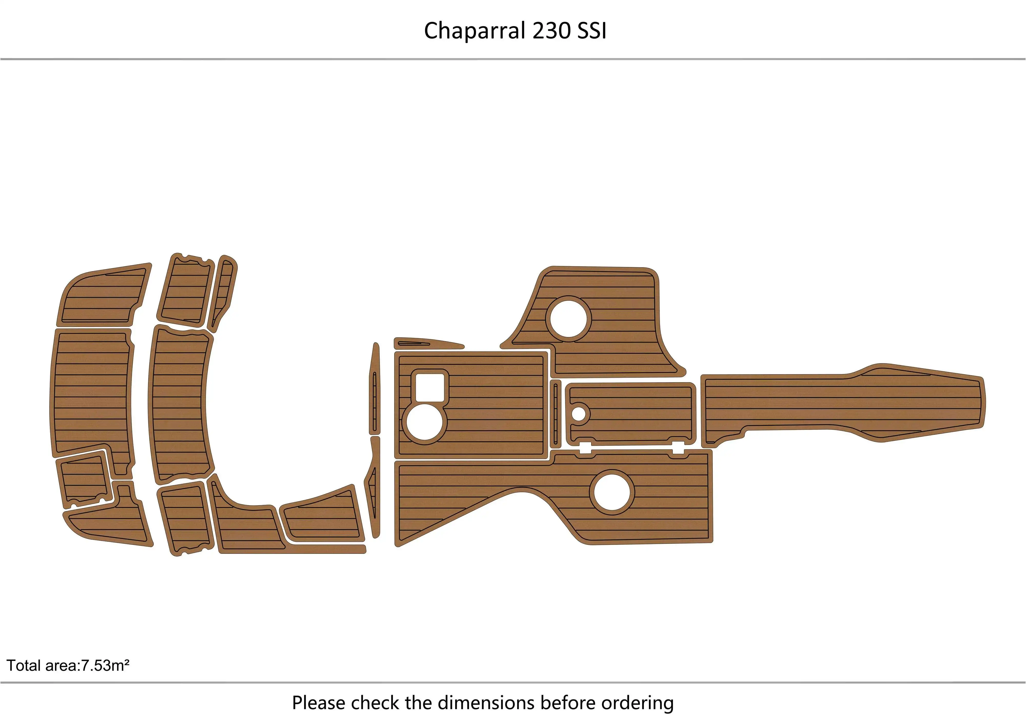 Chaparral 230 SSI B Cockpit platform 1/4" 6mm EVA fAUX carpet Water Ski Yacht Fishing Boat Non-slip mat floor
Chaparral 230 SSI B Cockpit platform 1/4" 6mm EVA fAUX carpet Water Ski Yacht Fishing Boat Non-slip mat floor