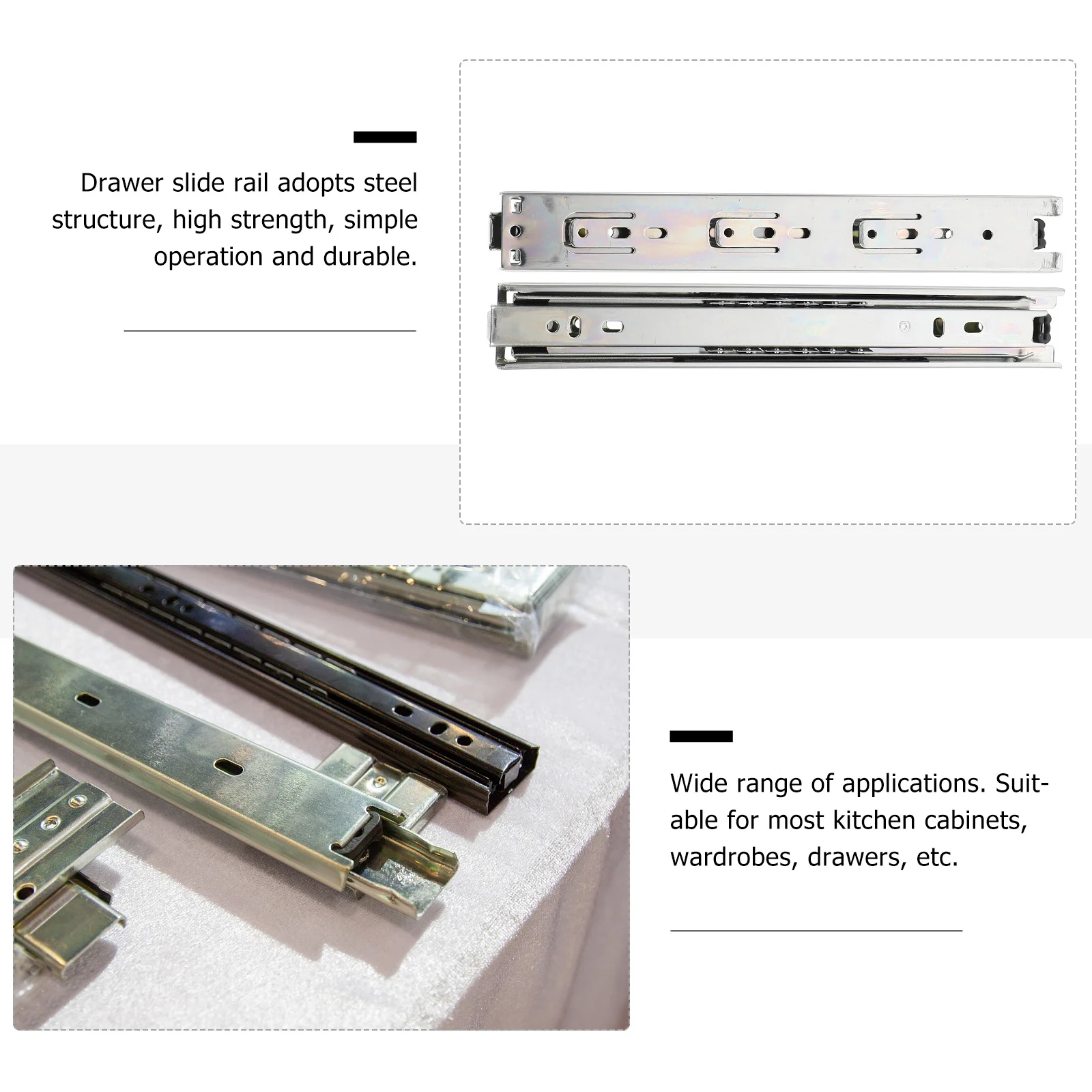 Furniture Drawer Slides Three-Section Slide Rails For Kitchen Cabinet Wardrobe Drawer Accessories Silver Hardware
Furniture Drawer Slides Three-Section Slide Rails For Kitchen Cabinet Wardrobe Drawer Accessories Silver Hardware