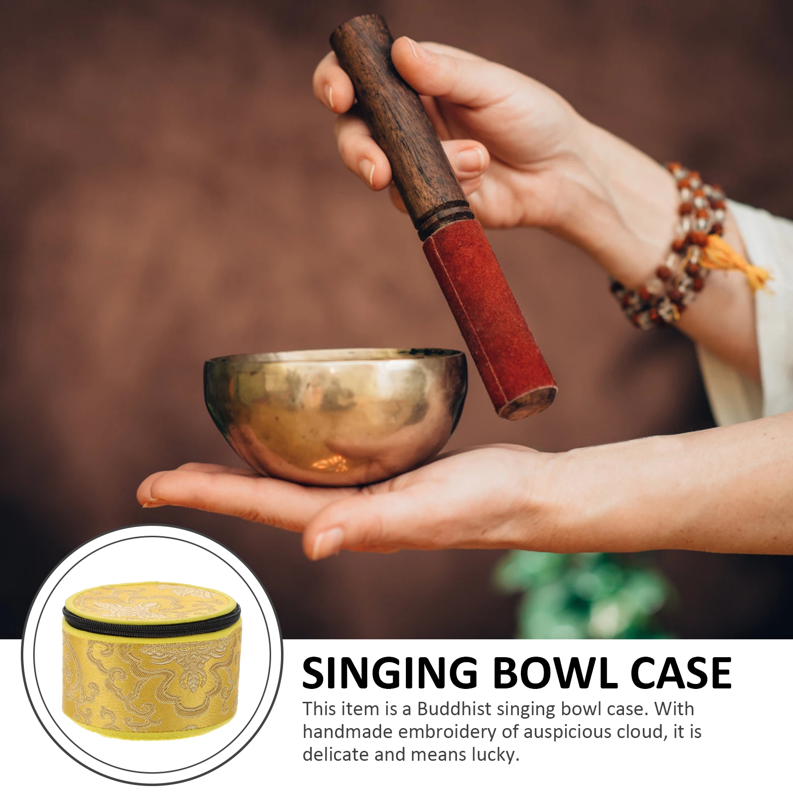 Buddhist Sound Bowl Holder Premium Cloth Case with Auspicious Cloud Pattern Secure Zipper Closure Easy Carry for Travel and
Buddhist Sound Bowl Holder Premium Cloth Case with Auspicious Cloud Pattern Secure Zipper Closure Easy Carry for Travel and