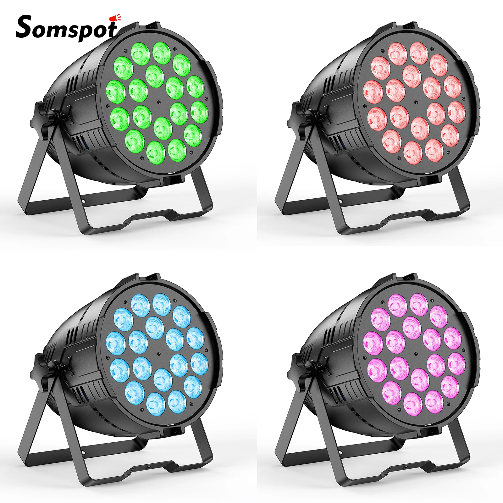 Somspot 4 шт. плоский сценический светильник Par 18x10 Вт RGBWAL светодиодные светильники Par DJ Disco Party Lights для бара, концерта, свадьбы, театра, живого шоу 
Somspot 4 шт. плоский сценический светильник Par 18x10 Вт RGBWAL светодиодные светильники Par DJ Disco Party Lights для бара, концерта, свадьбы, театра, живого шоу