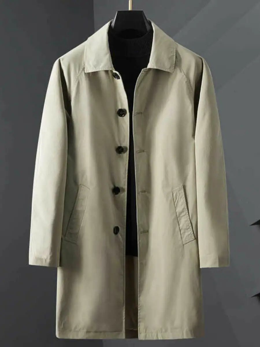 Мужское демисезонное пальто средней длины свободного кроя, тонкое, с отложным воротником, модное, в городском стиле, на одной пуговице
Мужское демисезонное пальто средней длины свободного кроя, тонкое, с отложным воротником, модное, в городском стиле, на одной пуговице