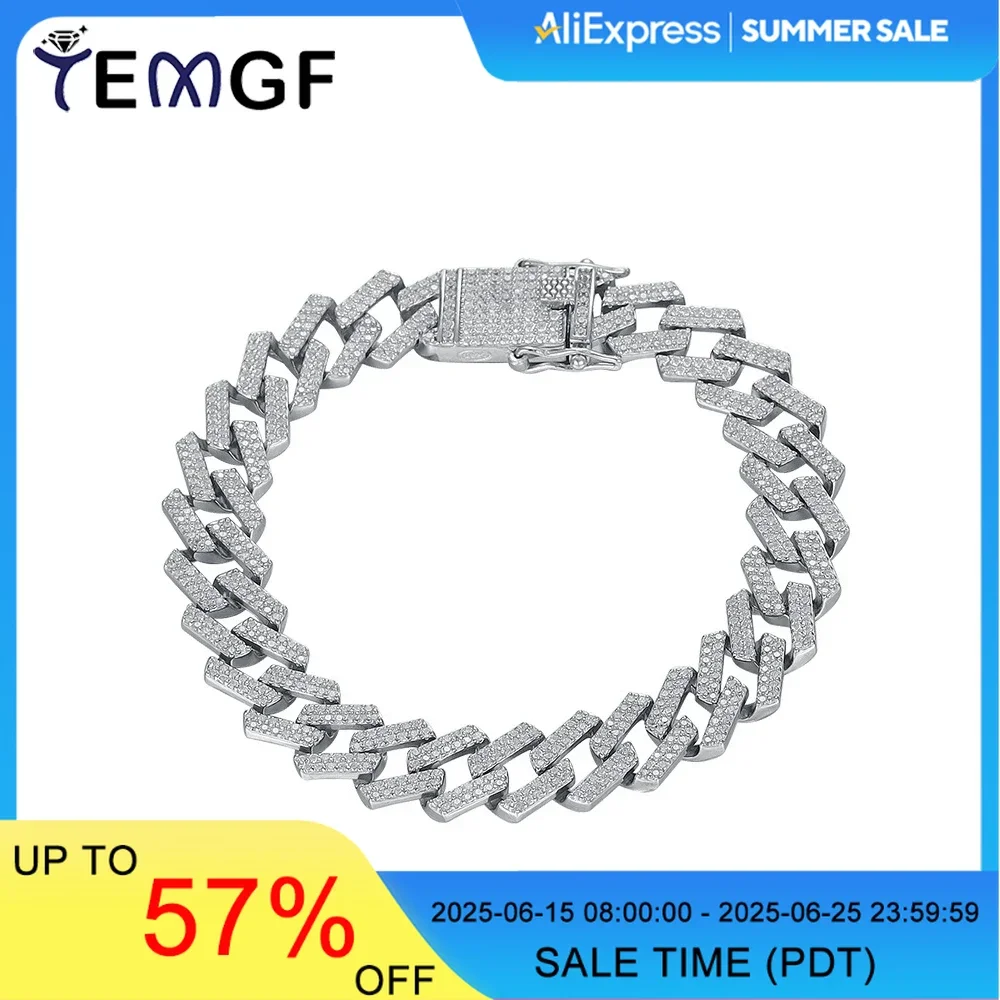 TEMGF Full Zircon Cuban Bracelet for Women Man 100% Sterling Silver 925 Hip Hop Simple Party Fine Jewelry Couple Birthday Gifts
TEMGF Full Zircon Cuban Bracelet for Women Man 100% Sterling Silver 925 Hip Hop Simple Party Fine Jewelry Couple Birthday Gifts